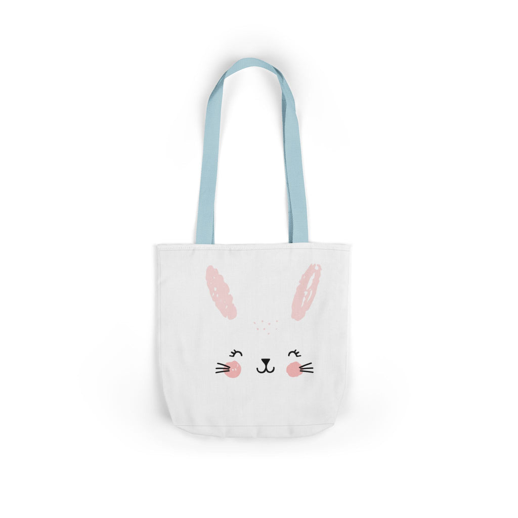 Cute Pink Bunny Face Canvas Tote Bag — Easter Bunny Grocery & Gift Tote