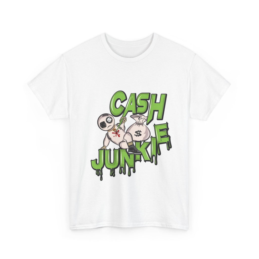 Cash Junkie Graphic Tee — Streetwear Money Bag Design
