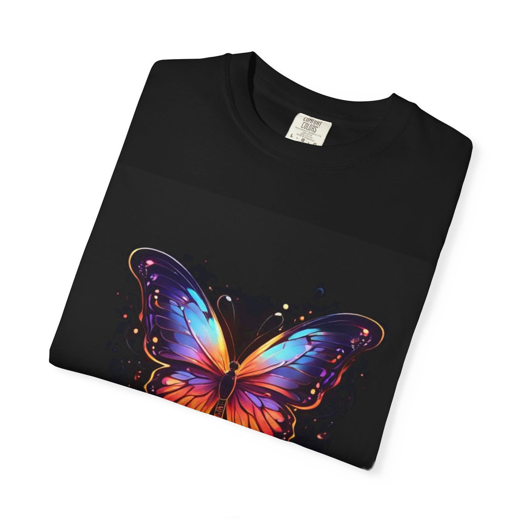Butterfly Glow Graphic T‑Shirt — Colorful Monarch Design