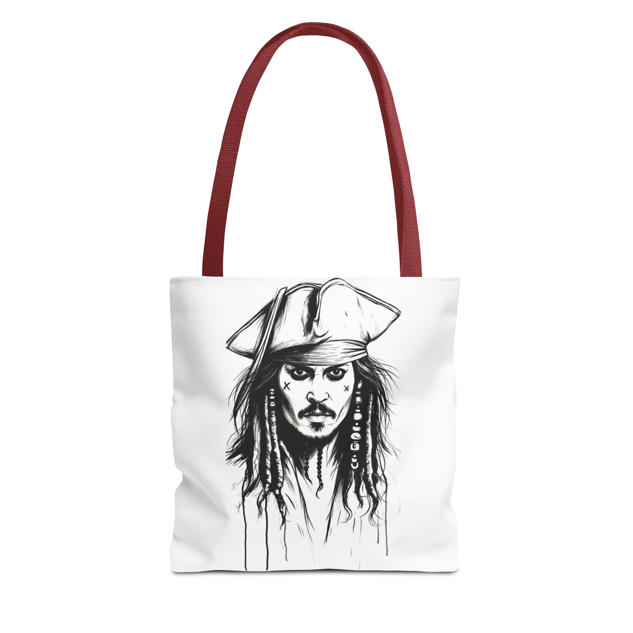 Artistic Pirate Skull Tote Bag — Gothic Sketch Tote for Fans