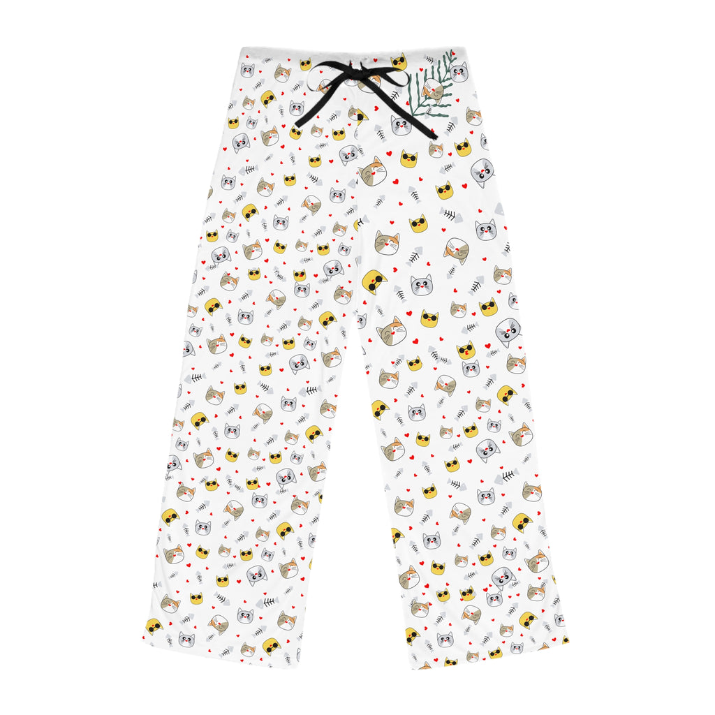 Cute Cat Face Pajama Pants — Women's Cozy Printed Sleepwear