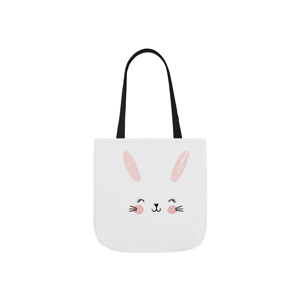 Cute Pink Bunny Face Canvas Tote Bag — Easter Bunny Grocery & Gift Tote