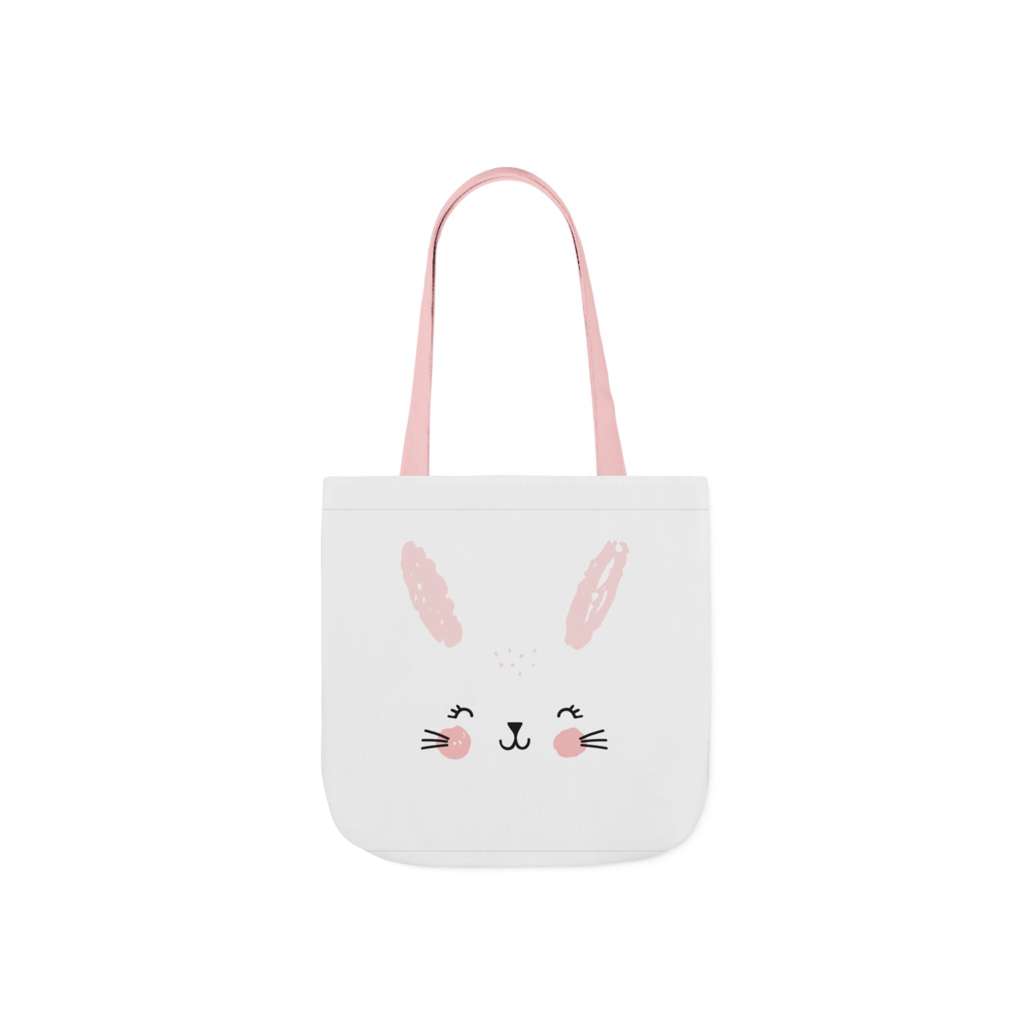 Cute Pink Bunny Face Canvas Tote Bag — Easter Bunny Grocery & Gift Tote