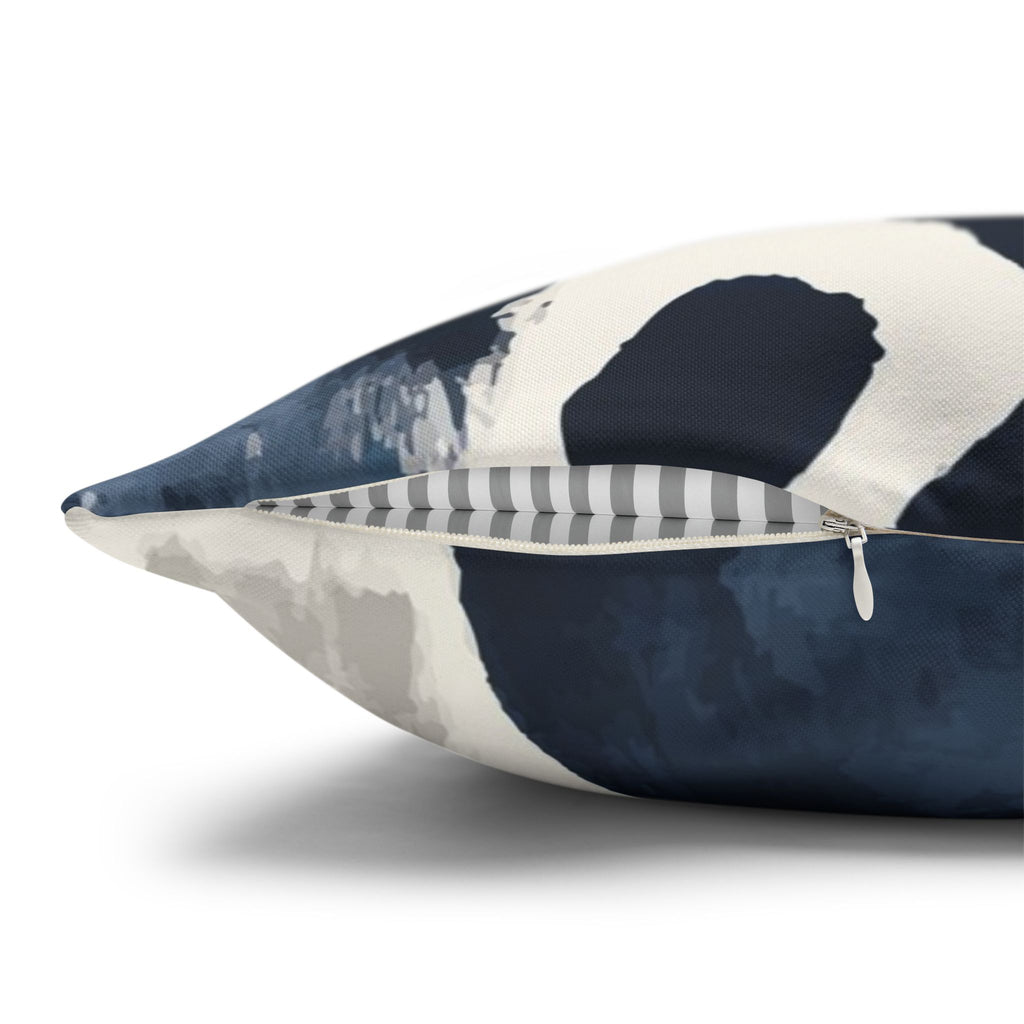 Abstract Indigo Cowhide Pillowcase — Blue Watercolor Throw Pillow Cover