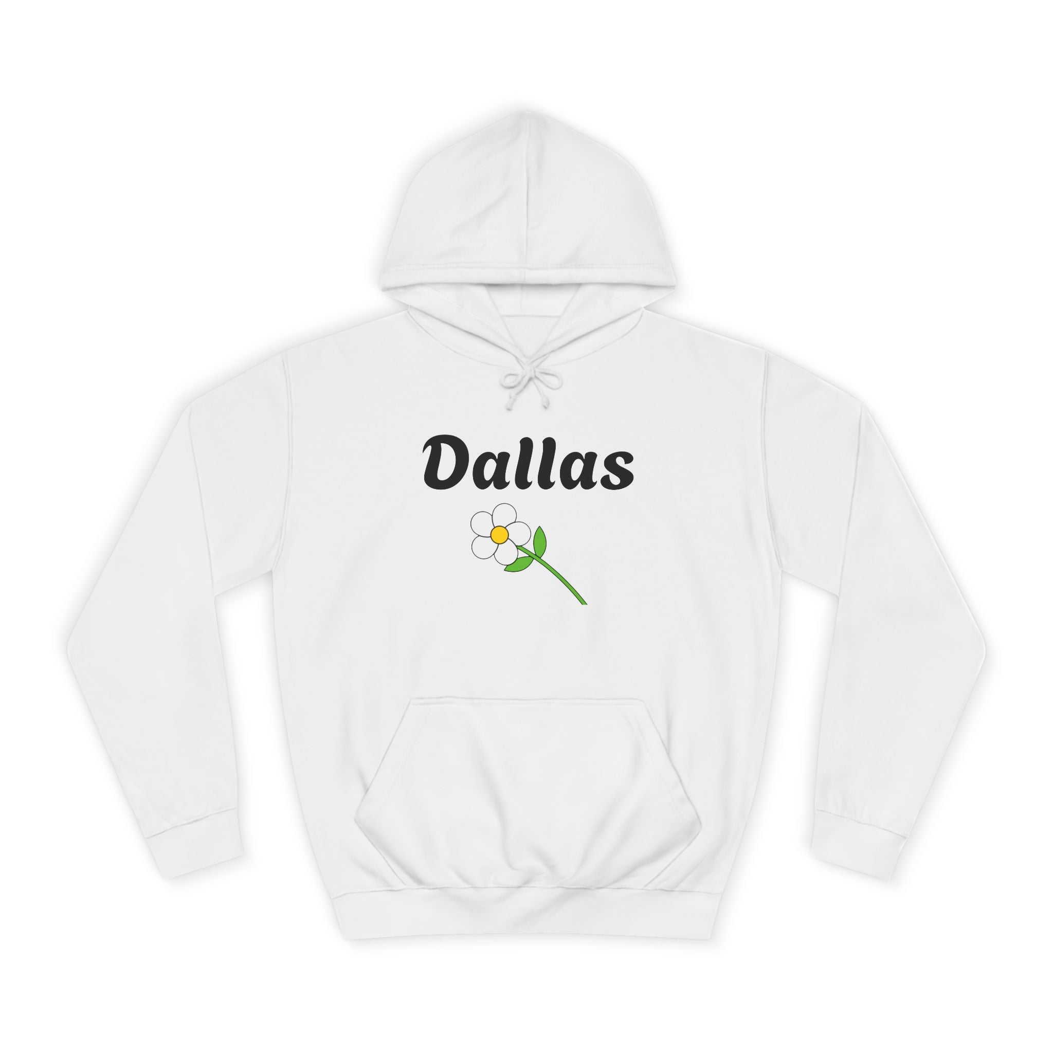 Dallas Floral Hoodie — "Dallas" Text with Daisy & Back Number 77