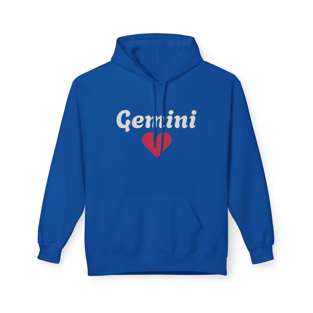 Gemini Heart Hoodie — Floral Zodiac Women’s Astrological Pullover