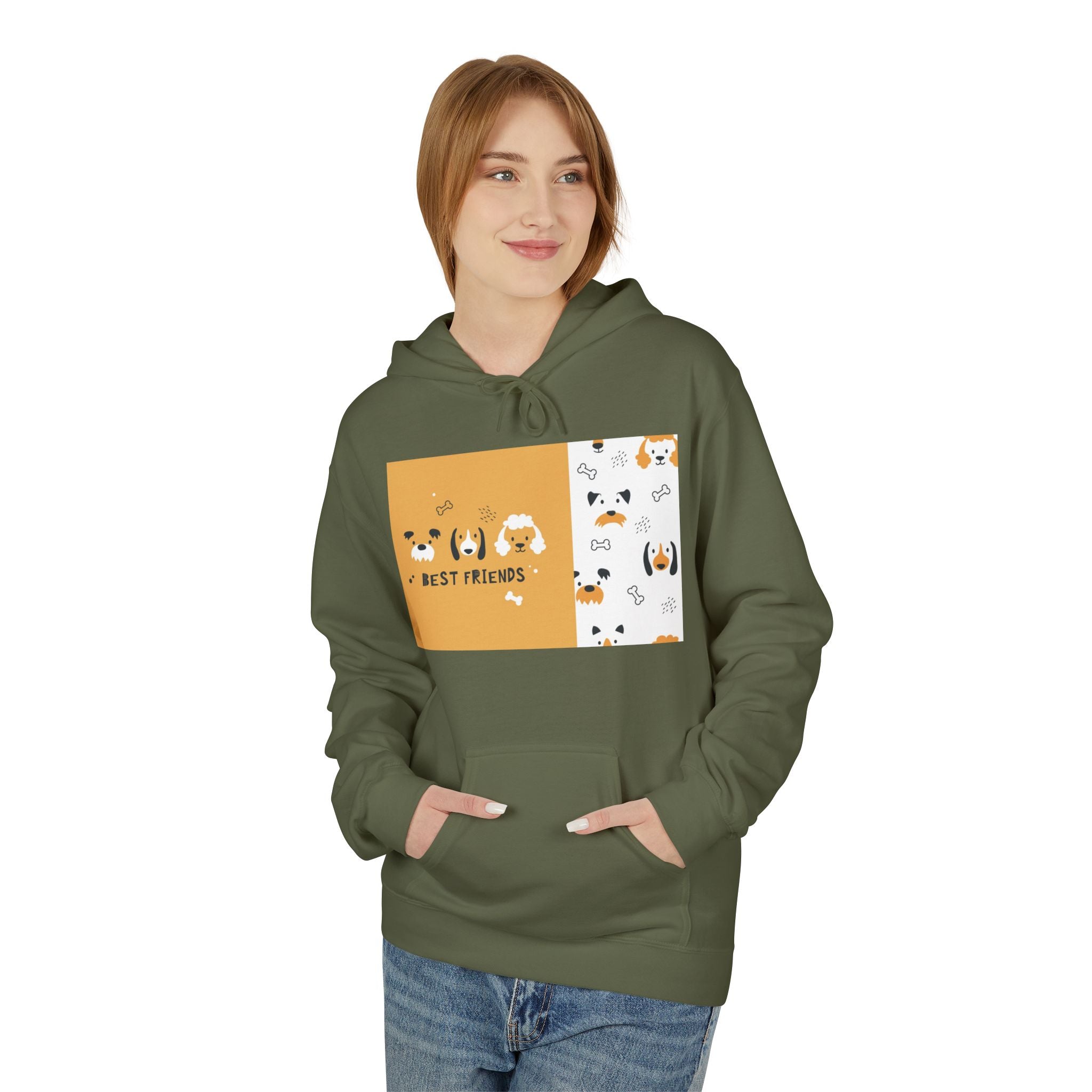 Dog Best Friends Hoodie — Cute Paw Print Puppy Graphic Sweatshirt