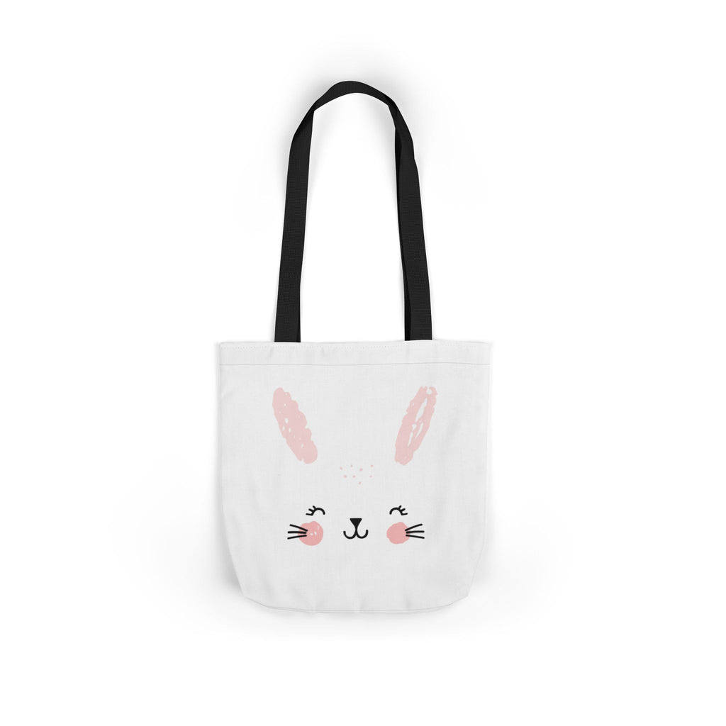 Cute Pink Bunny Face Canvas Tote Bag — Easter Bunny Grocery & Gift Tote