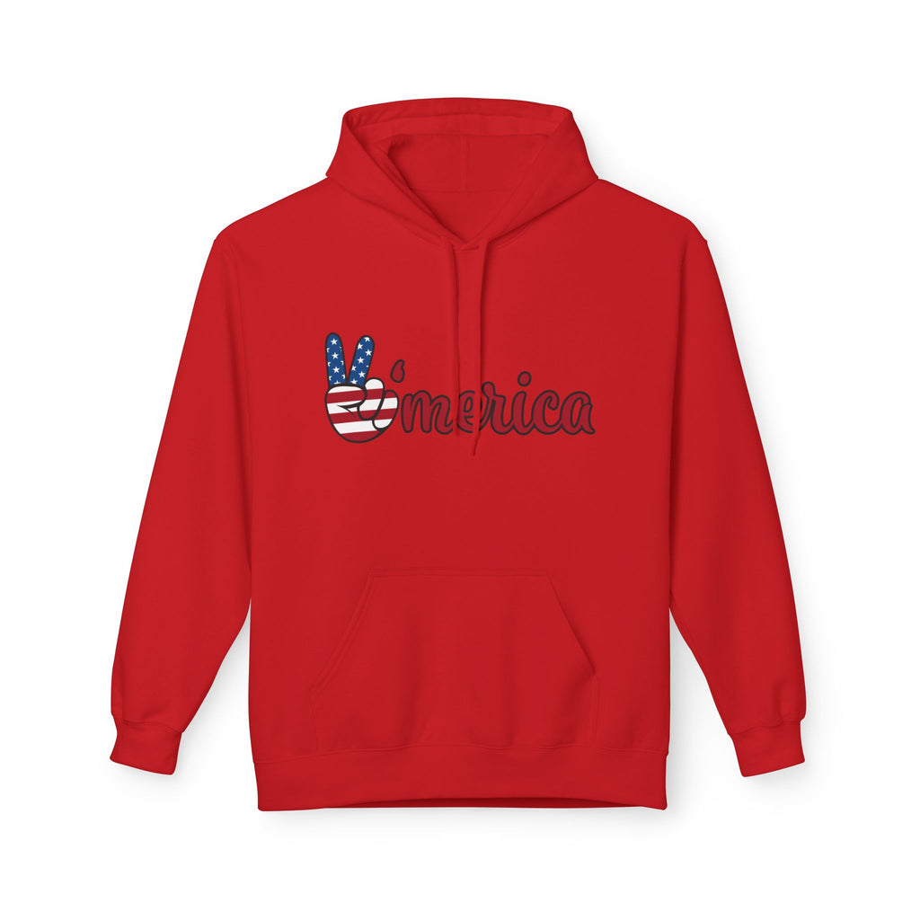 'Merica Peace Sign Hoodie – Patriotic American Flag Graphic Hoodie ("Just Do It" Back Print)