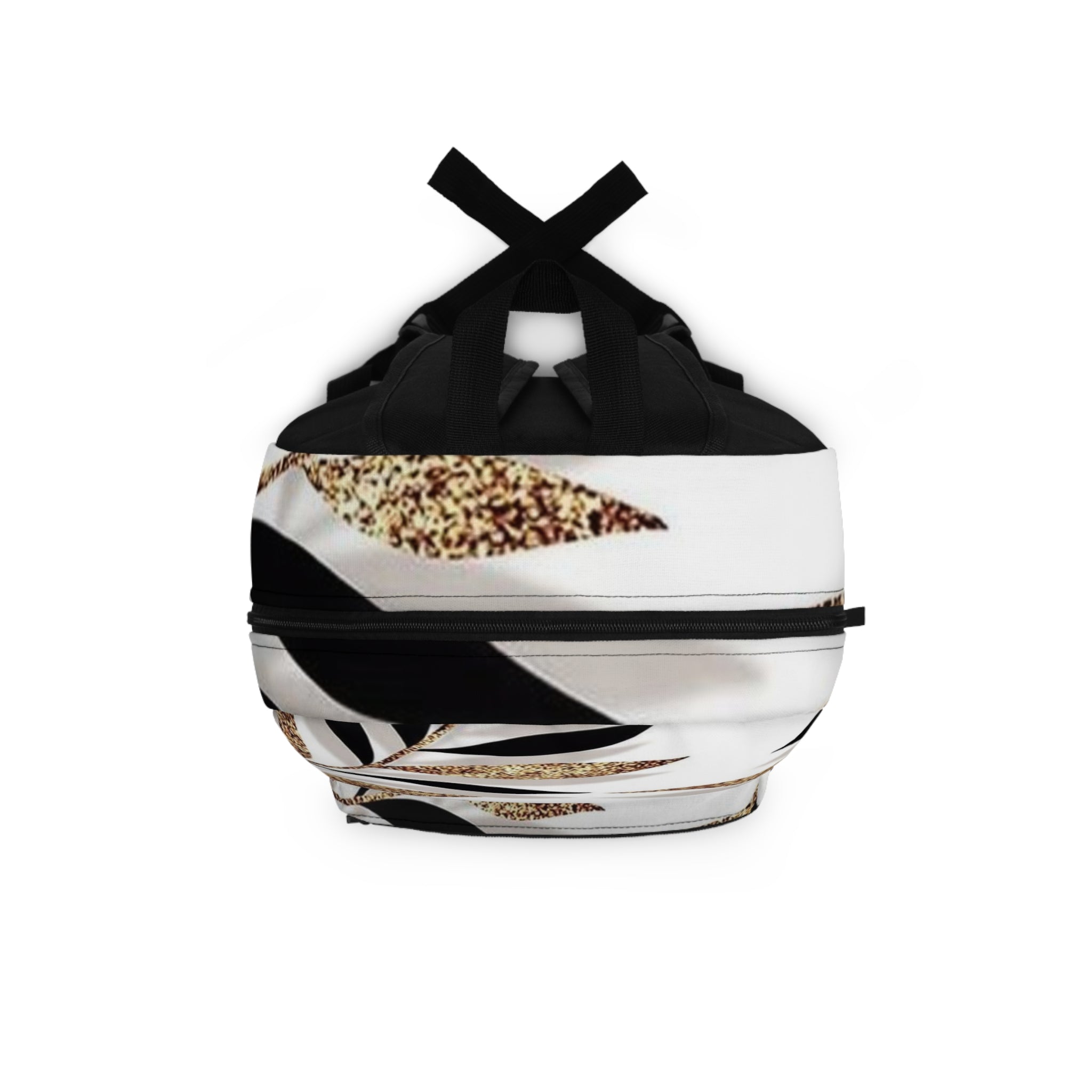 Floral Glitter Leaves Backpack with Drip Nike Logo — Chic Casual Daypack