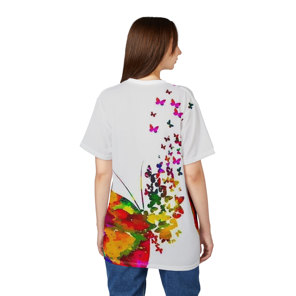 Butterfly Watercolor Tee — Colorful Butterfly Swarm All-Over Print Shirt