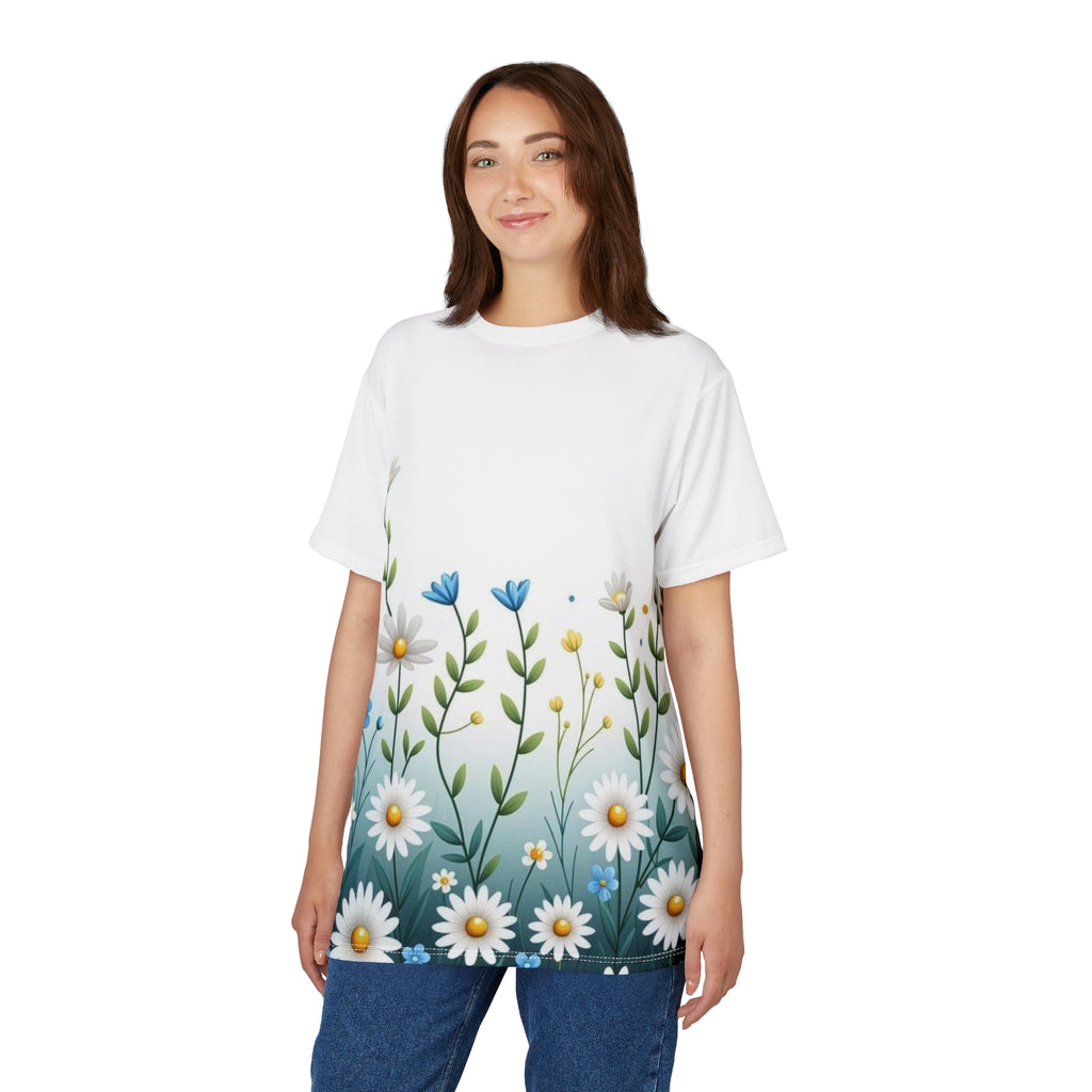 Daisy Meadow Floral Tee — All-Over Print