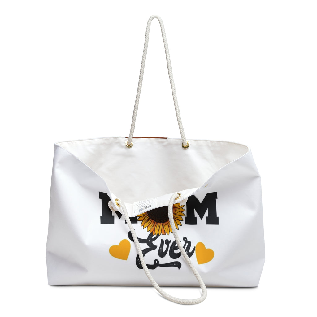 Best Mom Ever Sunflower Weekender Bag — Floral Mother’s Day Travel Tote