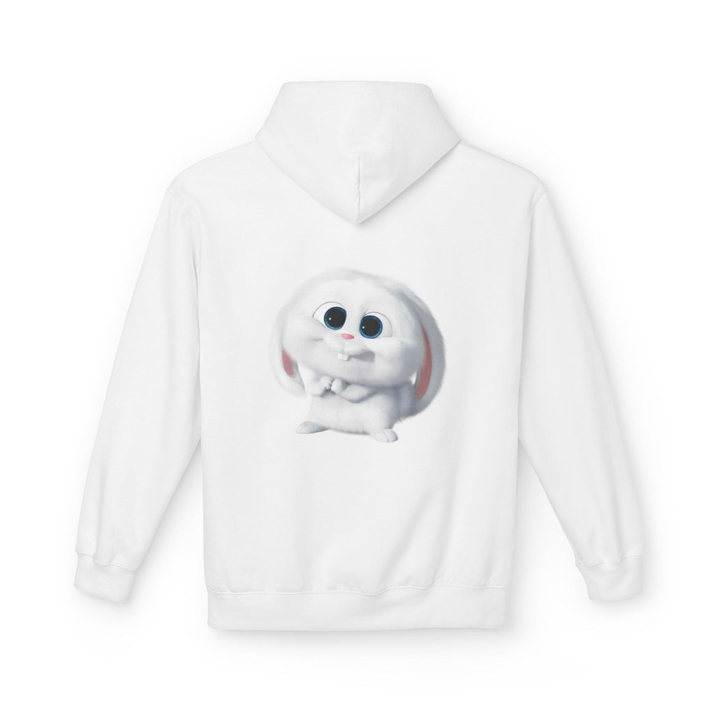 Cute Bunny Carrot Hoodie — Adorable White Rabbit Graphic Pullover