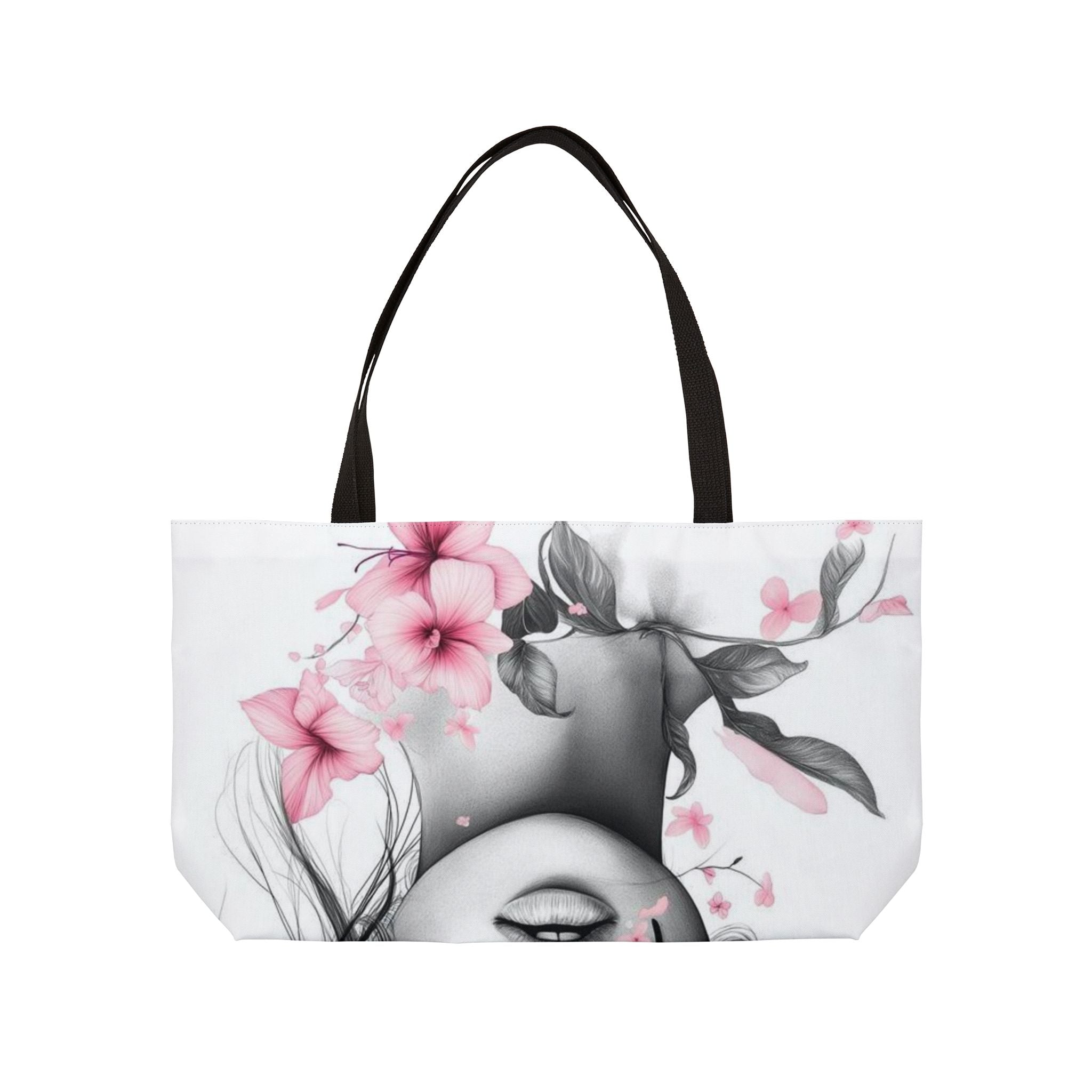 Floral Butterfly Weekender Tote Bag — Pink Blossom Art Beach & Travel Tote
