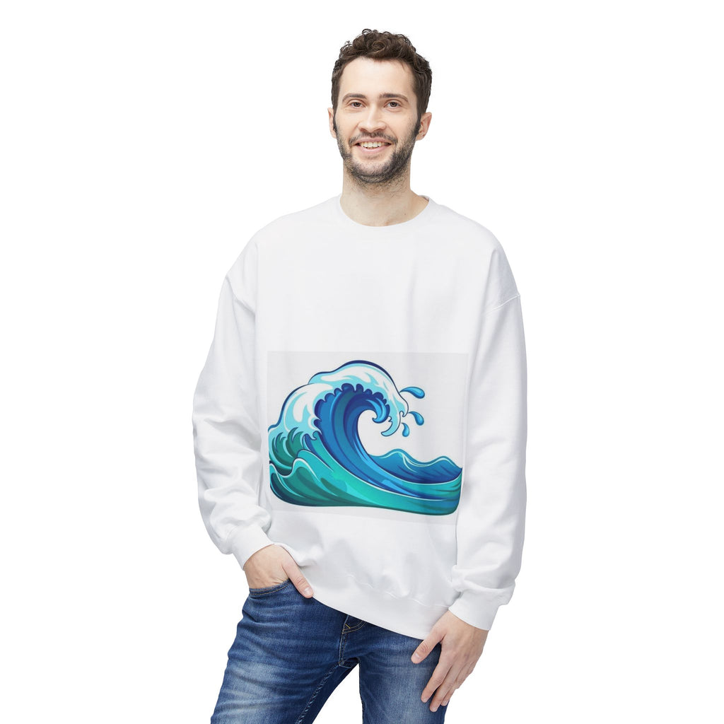Crewneck Sweatshirt — Ocean Wave Beach Art Pullover