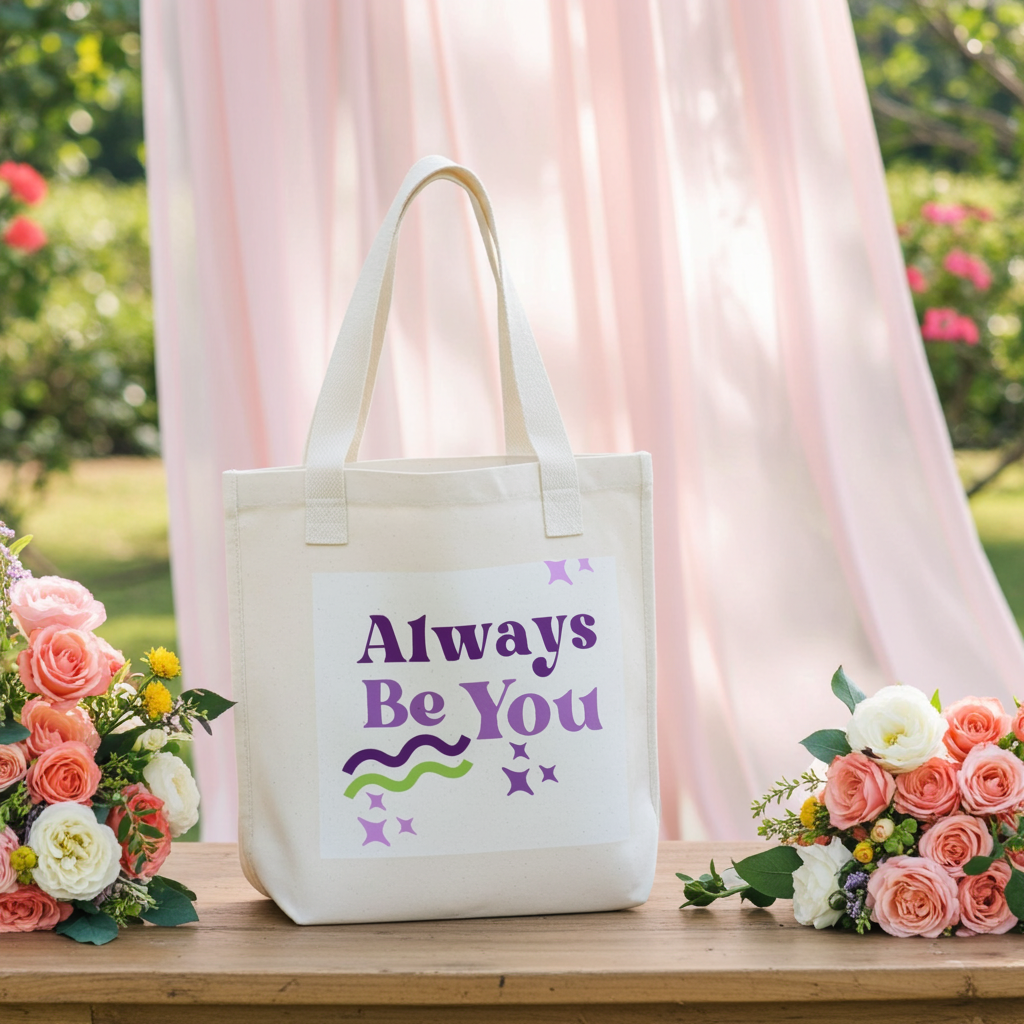 Always Be You Canvas Tote — Inspirational Organic Grocery Bag
