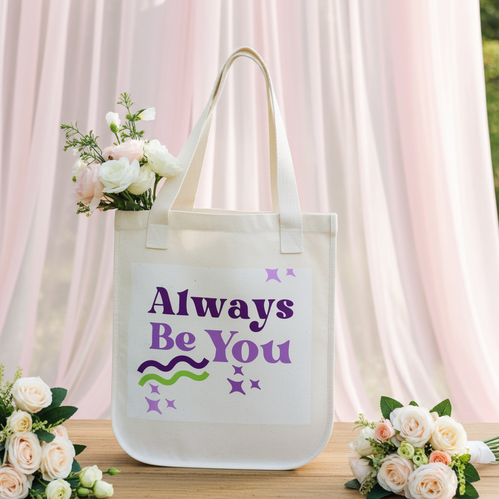 Always Be You Canvas Tote — Inspirational Organic Grocery Bag